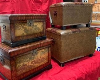 Four decorative storage chests    https://ctbids.com/#!/description/share/178030