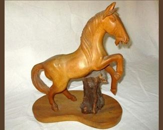Beautifully Carved Horse Sculpture 