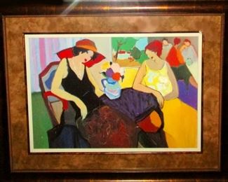 Large and Colorful Print, perhaps by Israeli Artist Itzchak Tarkay? 