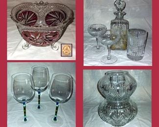 Lots of Fine Crystal Including Annahutte W. Germany and Tudor England 