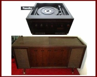 Randix Stereo with Working Turn Table and Mid Century Modern Stereo in Cabinet 