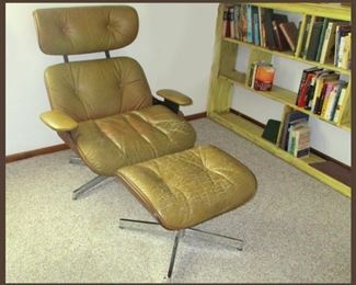 Well Loved Plycraft Eames Chair and Ottoman 