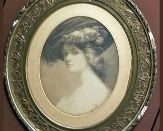 Large Victorian Lady in a frame.