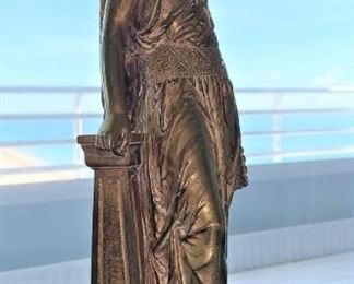 Signed Bourety Bronze Lady Sculpture