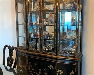 Large Dining Room Cabinet filled with collectibles