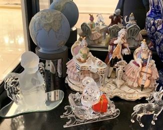 Large Dresden Lace Figurines