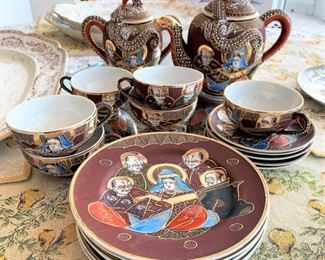 Kutani Handpainted Dragonware tea set