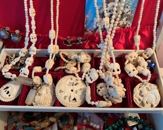 Carved and beaded necklaces