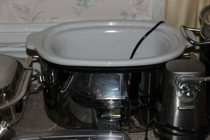 All-Clad slow cooker (we also have TWO placement liners, new in the box).