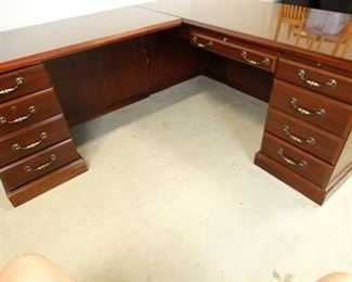 Solid Wood 2Piece Executive Desk