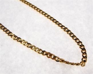 925 SilverGold Vermeil Flat Link Necklace Chain