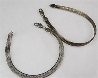 925 Italian Sterling Silver Herringbone Flat Link Bracelet