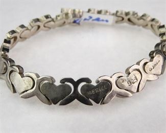 Sterling Silver Heart Link Bracelet Chain