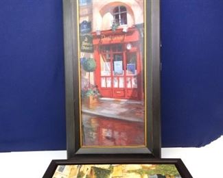 Quaint French Architecture Paintings in Frames