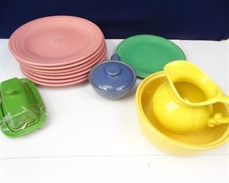 Assorted Fiesta Ware Plates Serving Dishes