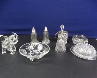 Crystal Table Ware with Silver Trim Crystal Decor