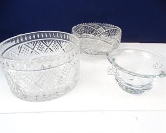 Ornate Designed Glass Crystal Party Serving Bowls