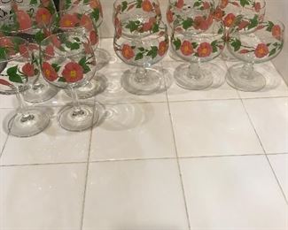 Desert rose wine glasses and goblets 
