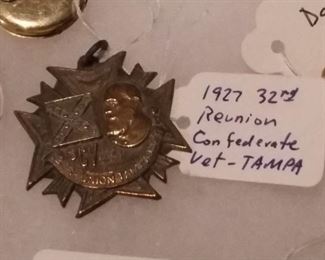 1927 32nd Confederate Reunion Veteran-Tampa, Florida FL Medal