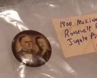 1900 McKinley-Roosevelt Real Photo Political Jugate Pin Back