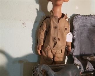 Vintage WWII Era Soldier Doll-action figure friend of Beetle Bailey?