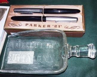 Throat Lozenge Scoop, Parker 21 Fountain Pen Set