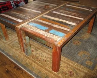 Pair of coffee tables used as one large table