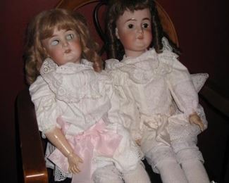 German bisque dolls with composition bodies. 