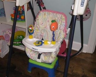 Baby accessories-swing, scooter, highchair, crib...