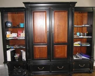 3 piece armoire and bookshelves