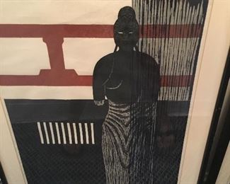 Kiyoshi Saito signed colored wood cuts 1959 $1100 1 in a series of 3