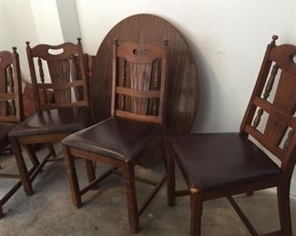 Four Chair and Round Folding Table.