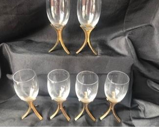 6 Fostoria Mid Century Wine Glasses