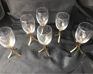 6 Fostoria Vintage Wine Glasses