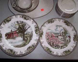 Johnson Brothers Plates - Autumn Mist & The Village Green