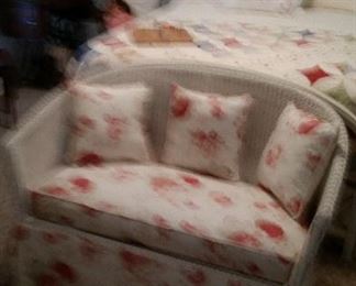 Vintage wicker settee