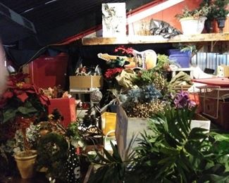 several different artificial flowers