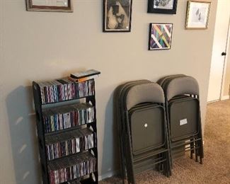 Card table and Chairs, CD's