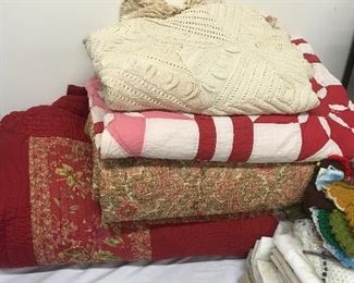 Vintage quilts and blankets