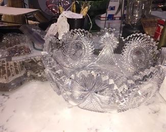 American Brilliant Cut Glass 10.5”D bowl $975