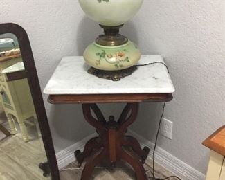 Gone with the Wind lamp that has been electrified for modern convenience. $250