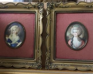 18th Century Painted Ivory portraits brought from England in the late 1700s. $950