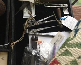 Different Civil War bullet molds.