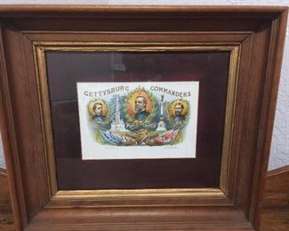 Gettysburg Commanders Framed Cigar label, Hancock Meade Reynolds $80