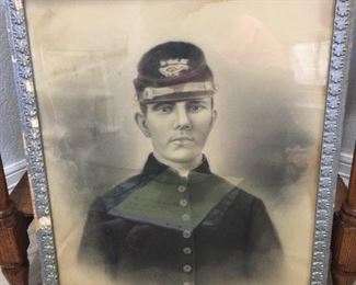 Charcoal of Civil War Infantry soldier $300