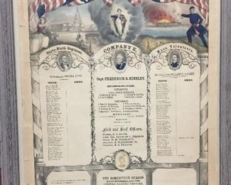 Currier & Ives dated 1862...Lt. T. Cordis Clark Civil War Soldiers' Record of Service in Co. E, 39th Massachusetts Volunteer Infantry, the Somerville Guards, Capt. Frederick Kinsley $400