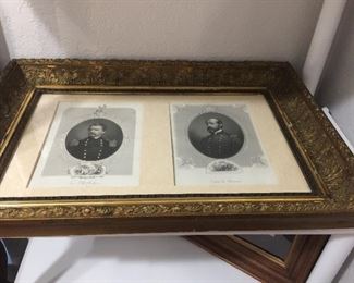 2 Engraved etchings by R. Dudensing (1833-1899), George McClellan General in Chief of the Armys of the US from Ambrotype by Brady expressly for the work Gettysburg, George G. Meade $2200
