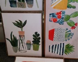 tbs 5 framed botanical canvases