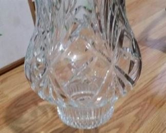 tbs cut glass candle stick holder and shade