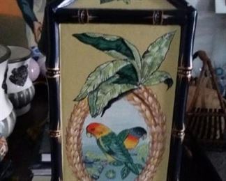 tbs bambootrimmed parrot lamp